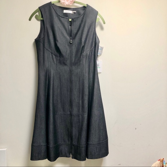 👗 - 👗- Calvin Klein Denim Zippered Front Dress - Picture 2 of 9